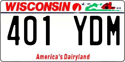 WI license plate 401YDM
