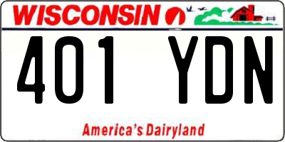 WI license plate 401YDN