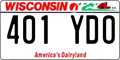 WI license plate 401YDO