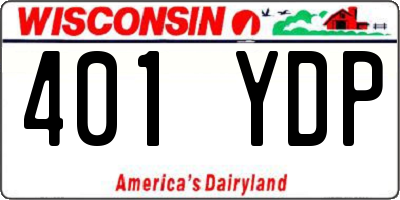 WI license plate 401YDP