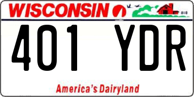 WI license plate 401YDR