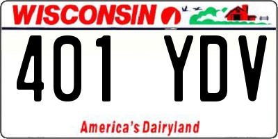 WI license plate 401YDV
