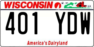 WI license plate 401YDW