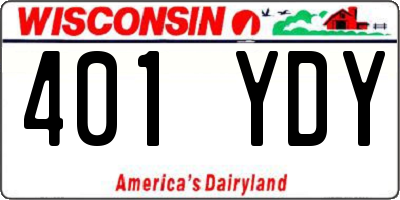 WI license plate 401YDY