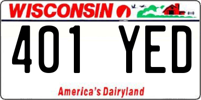 WI license plate 401YED