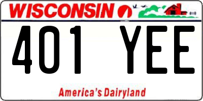 WI license plate 401YEE