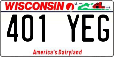 WI license plate 401YEG