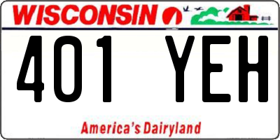 WI license plate 401YEH