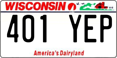 WI license plate 401YEP