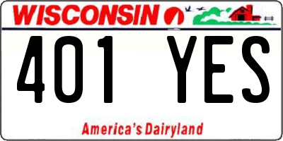 WI license plate 401YES
