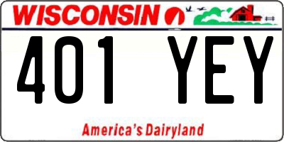 WI license plate 401YEY