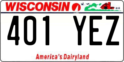 WI license plate 401YEZ