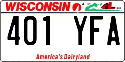 WI license plate 401YFA