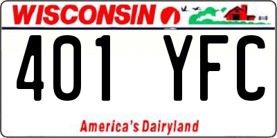 WI license plate 401YFC