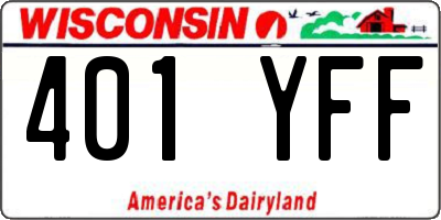 WI license plate 401YFF