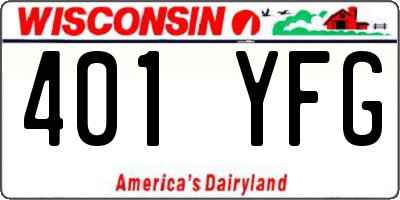 WI license plate 401YFG