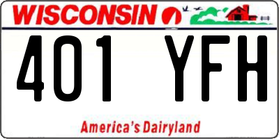 WI license plate 401YFH