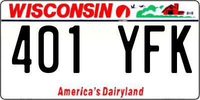 WI license plate 401YFK