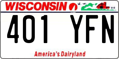 WI license plate 401YFN