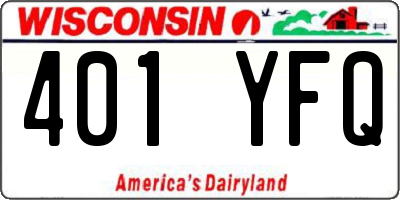 WI license plate 401YFQ