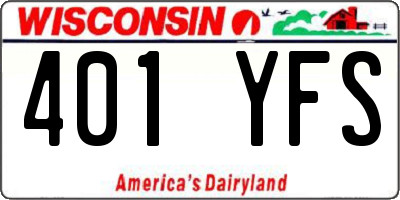 WI license plate 401YFS
