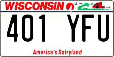 WI license plate 401YFU
