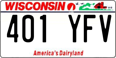 WI license plate 401YFV