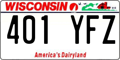 WI license plate 401YFZ