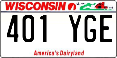 WI license plate 401YGE