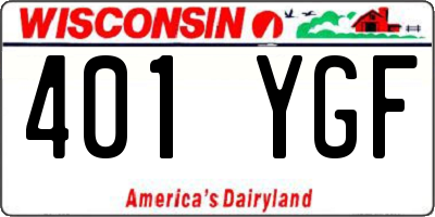 WI license plate 401YGF