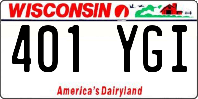 WI license plate 401YGI