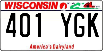 WI license plate 401YGK