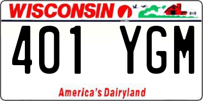 WI license plate 401YGM