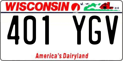 WI license plate 401YGV