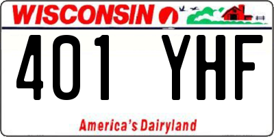 WI license plate 401YHF