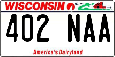 WI license plate 402NAA