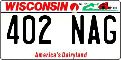 WI license plate 402NAG