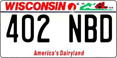 WI license plate 402NBD