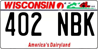 WI license plate 402NBK