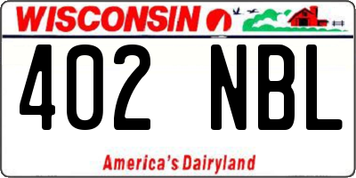 WI license plate 402NBL