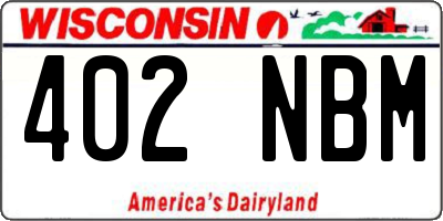 WI license plate 402NBM