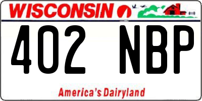WI license plate 402NBP