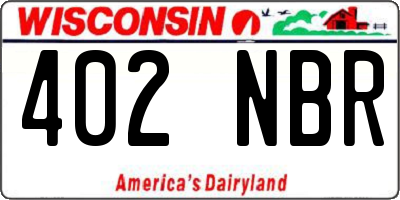 WI license plate 402NBR
