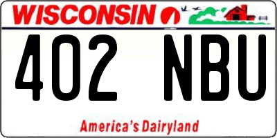 WI license plate 402NBU