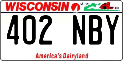WI license plate 402NBY
