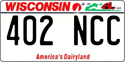 WI license plate 402NCC