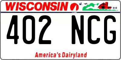 WI license plate 402NCG