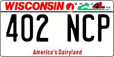 WI license plate 402NCP