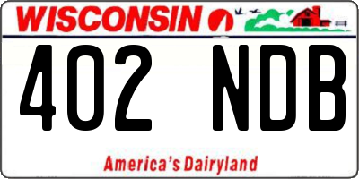 WI license plate 402NDB