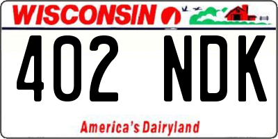 WI license plate 402NDK